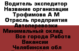 Водитель-экспедитор › Название организации ­ Трофимова А.М › Отрасль предприятия ­ Автоперевозки › Минимальный оклад ­ 65 000 - Все города Работа » Вакансии   . Челябинская обл.,Верхний Уфалей г.